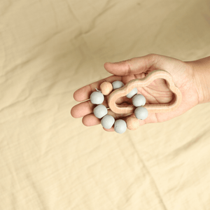 Birch & Bug Cloud Teether with Beads - Wooden Toy