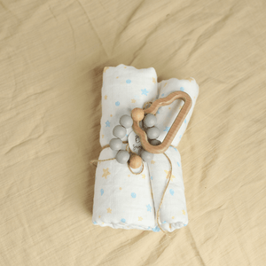 Birch & Bug Cloud Teether with Beads - Wooden Toy