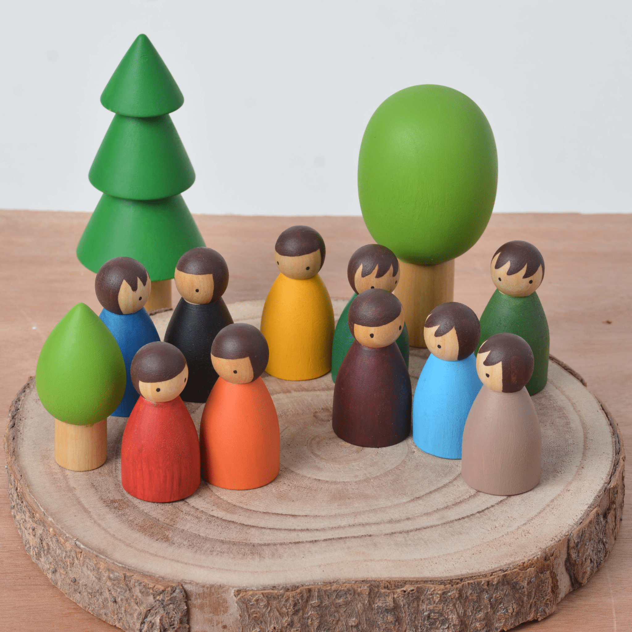 Birch & Bug Colored Birch Folk in Evergreen Forest - BBTF1204