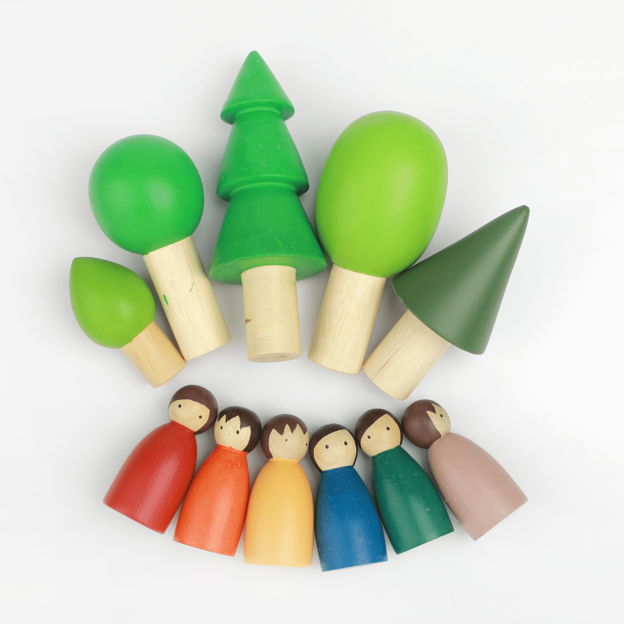Birch & Bug Colored Birch Folk in Evergreen Forest - BBTF1204