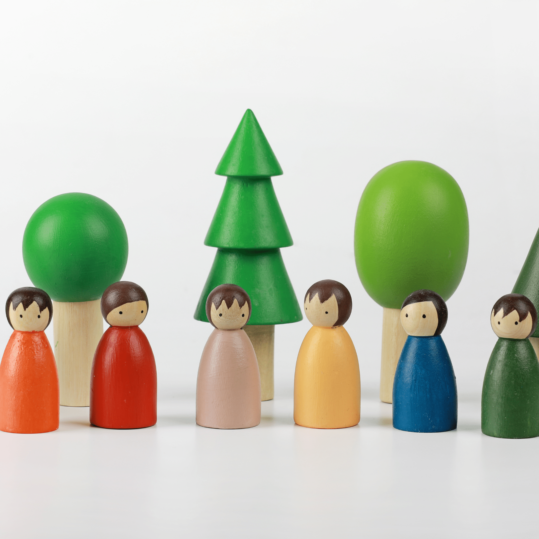 Birch & Bug Colored Birch Folk in Evergreen Forest - BBTF1204