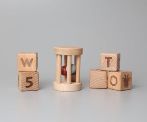 Birch & Bug Cylinder Rattle – Earth Tones - Rattle