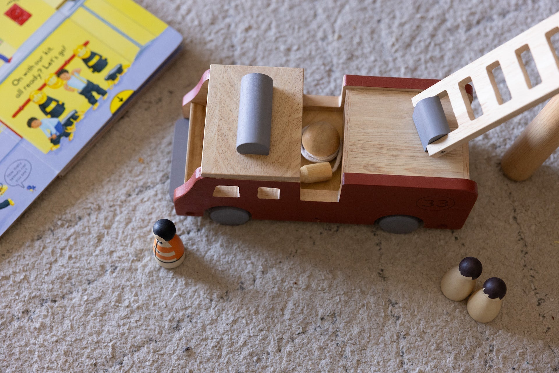 Fire Engine Bug Birch & Bug Eco - Hero Fire Truck - Wooden Vehicles