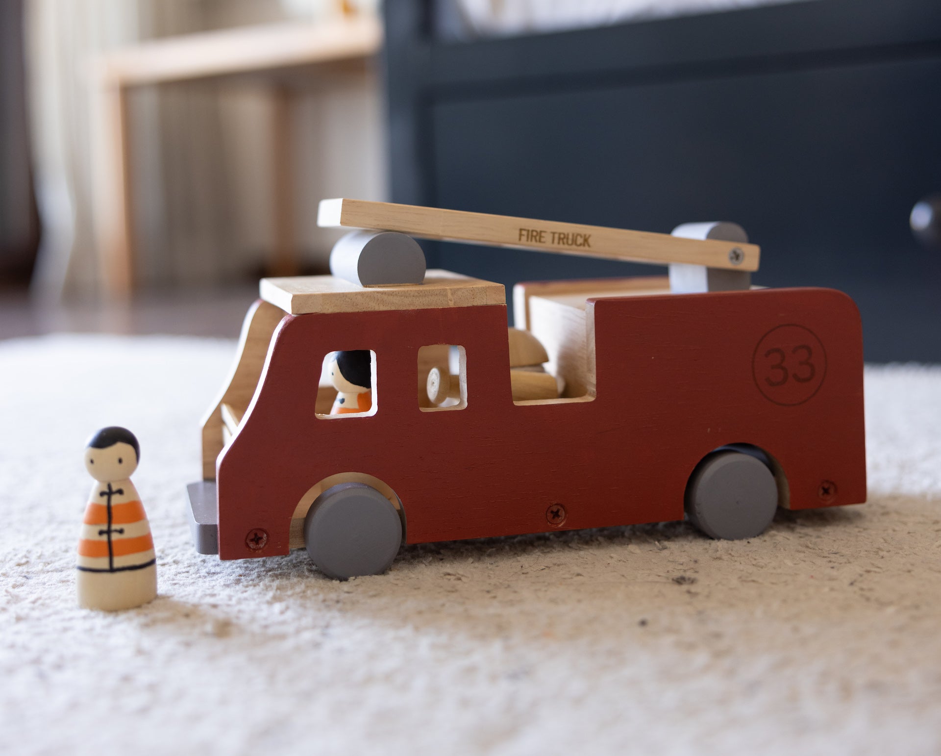Fire Engine Bug Birch & Bug Eco - Hero Fire Truck - Wooden Vehicles