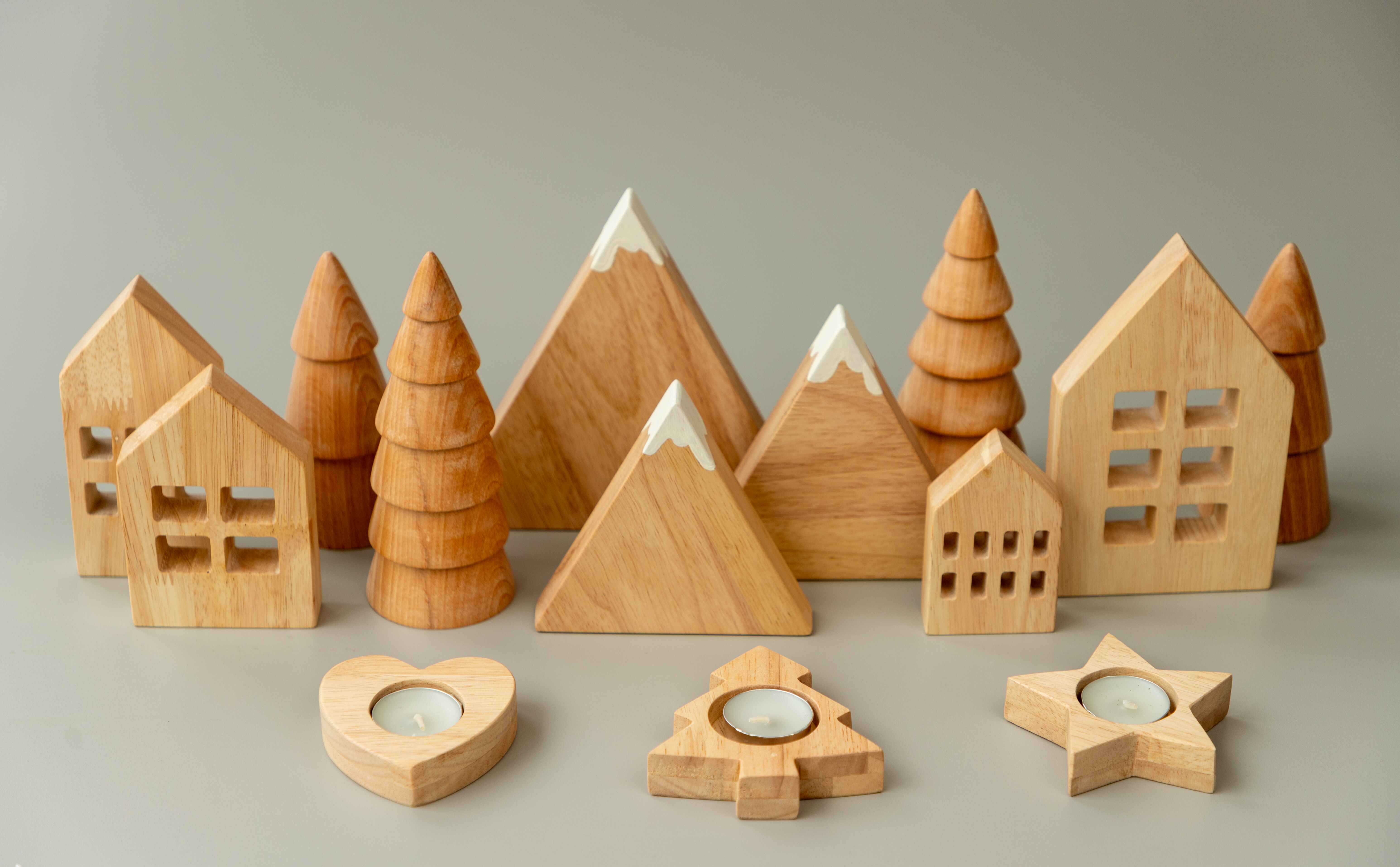 Birch & Bug Fir Trees Set of 2 - Wooden Toys