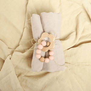Birch & Bug Flower Teether with Beads - Wooden Toy