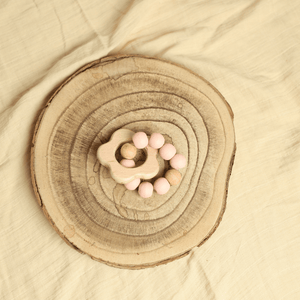 Birch & Bug Flower Teether with Beads - Wooden Toy