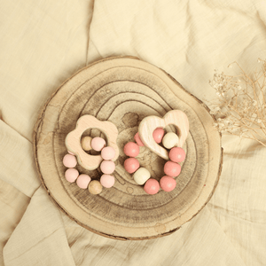 Birch & Bug Heart and Bloom Teether Set of 2 - Wooden Toy