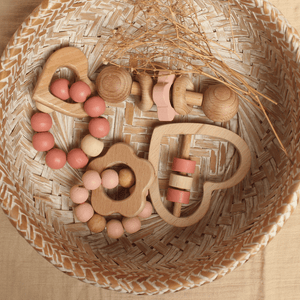 Birch & Bug Heart Rattle - Wooden Toy