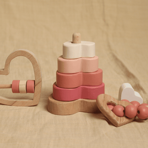 Birch & Bug Heart Stacker - Wooden Toy