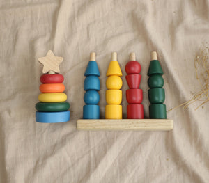 Birch & Bug Little Bloom Stacker Set Classic | The Mom Store - Wooden Toys