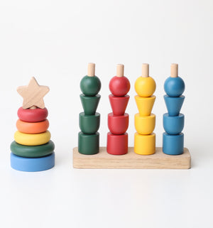 Birch & Bug Little Bloom Stacker Set Classic | The Mom Store - Wooden Toys