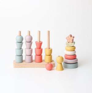 Birch & Bug Little Bloom Stacker Set Pastel | The Mom Store - Wooden Toys
