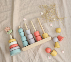 Birch & Bug Little Bloom Stacker Set Pastel | The Mom Store - Wooden Toys