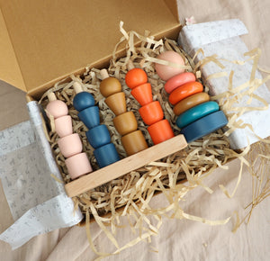 Birch & Bug Little Bloom Stacker Set Sunset | The Mom Store - Wooden Toys