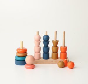 Birch & Bug Little Bloom Stacker Set Sunset | The Mom Store - Wooden Toys
