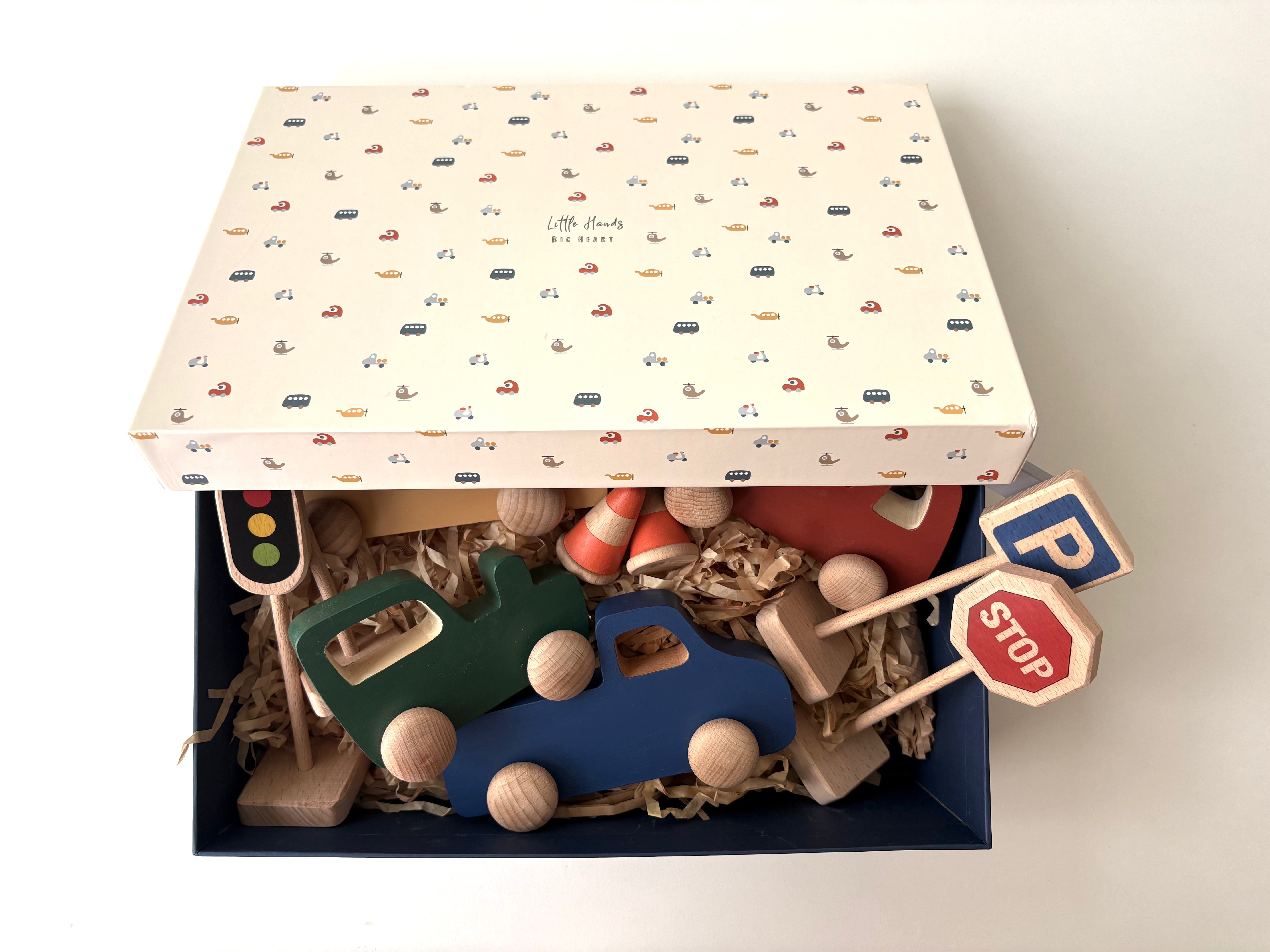 Birch & Bug Mini City Wooden Playset - Wooden Vehicles