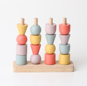 Birch & Bug MultiStacker Pastel Toy - Montessori | The Mom Store - Wooden Toys