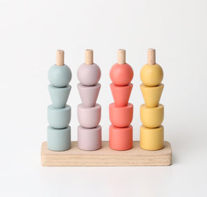 Birch & Bug MultiStacker Pastel Toy - Montessori | The Mom Store - Wooden Toys