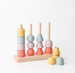 Birch & Bug MultiStacker Pastel Toy - Montessori | The Mom Store - Wooden Toys