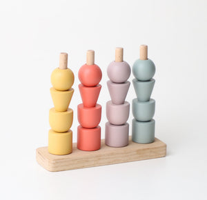 Birch & Bug MultiStacker Pastel Toy - Montessori | The Mom Store - Wooden Toys
