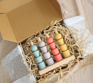 Birch & Bug MultiStacker Pastel Toy - Montessori | The Mom Store - Wooden Toys