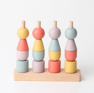 Birch & Bug MultiStacker Pastel Toy - Montessori | The Mom Store - Wooden Toys
