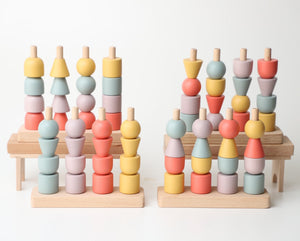 Birch & Bug MultiStacker Pastel Toy - Montessori | The Mom Store - Wooden Toys