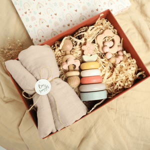 Birch & Bug Newborn Blooming Gift Box - Set of 4 - Wooden Toys