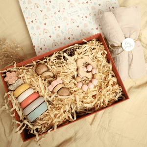 Birch & Bug Newborn Blooming Gift Box - Set of 4 - Wooden Toys