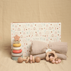 Birch & Bug Newborn Blooming Gift Box - Set of 4 - Wooden Toys