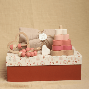 Birch & Bug NewBorn Giftbox With All My Heart - Set of 4 - Wooden Toys