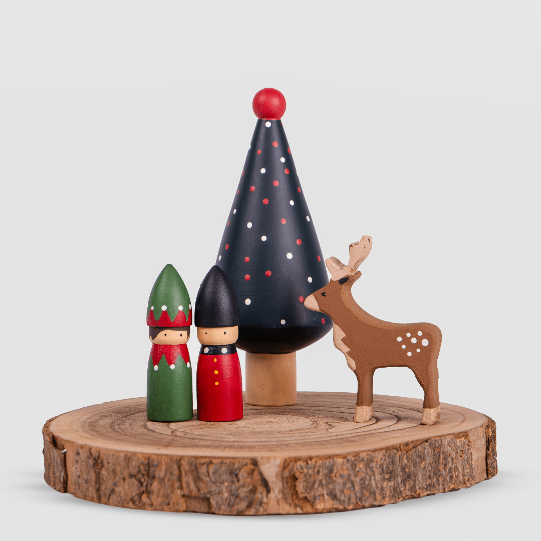 Birch & Bug Nutcracker and Elf Combo - Wooden Toys