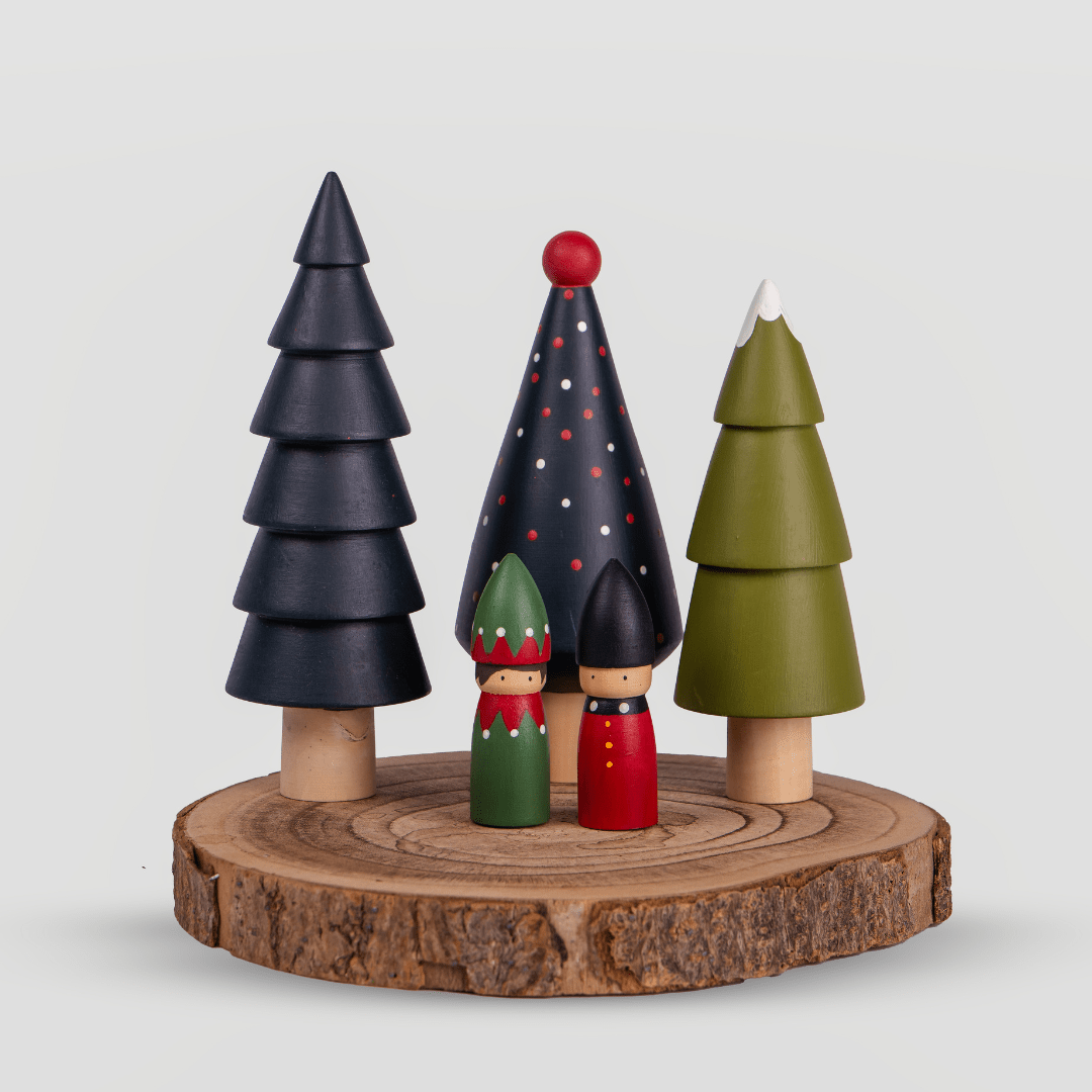Birch & Bug Nutcracker and Elf Combo - Wooden Toys