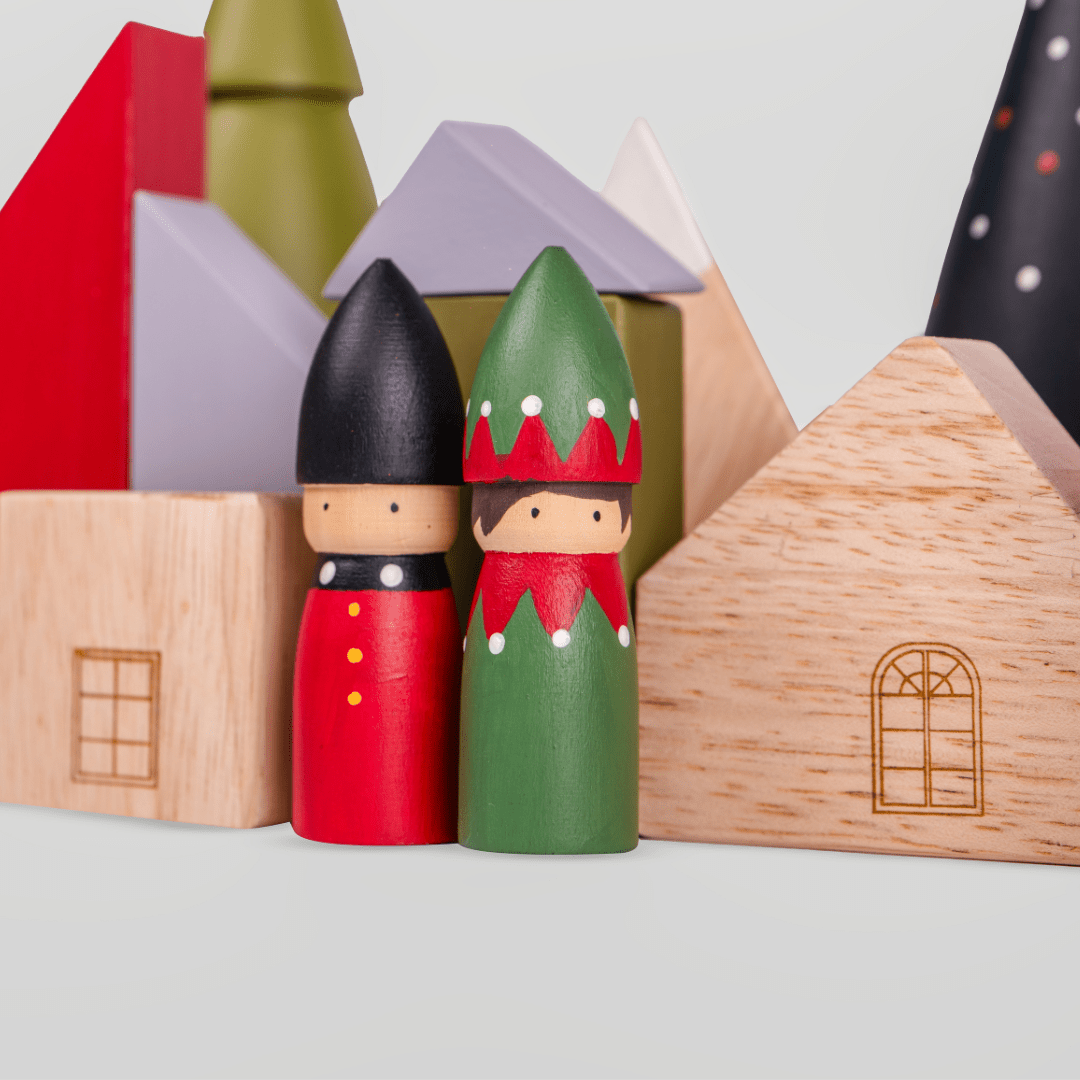 Birch & Bug Nutcracker and Elf Combo - Wooden Toys