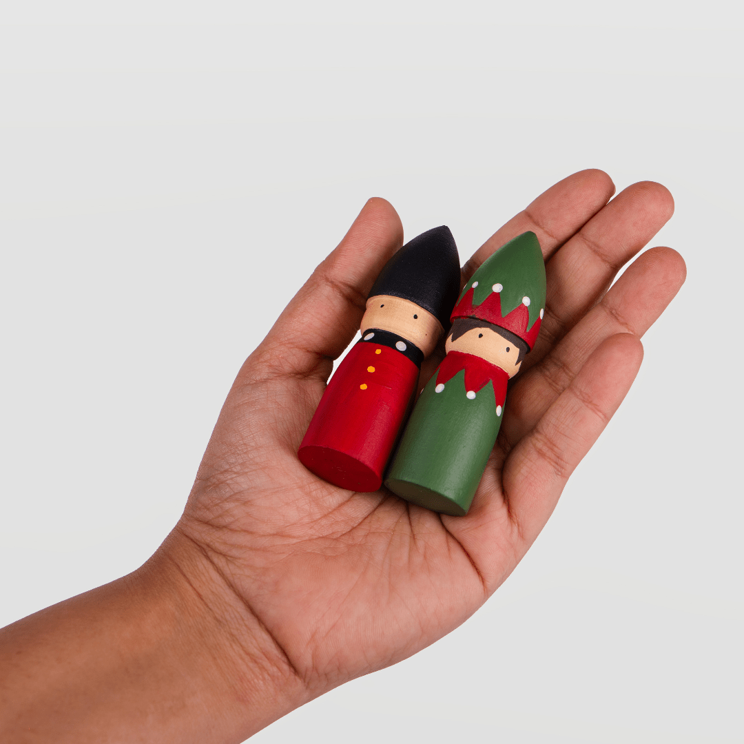 Birch & Bug Nutcracker and Elf Combo - Wooden Toys