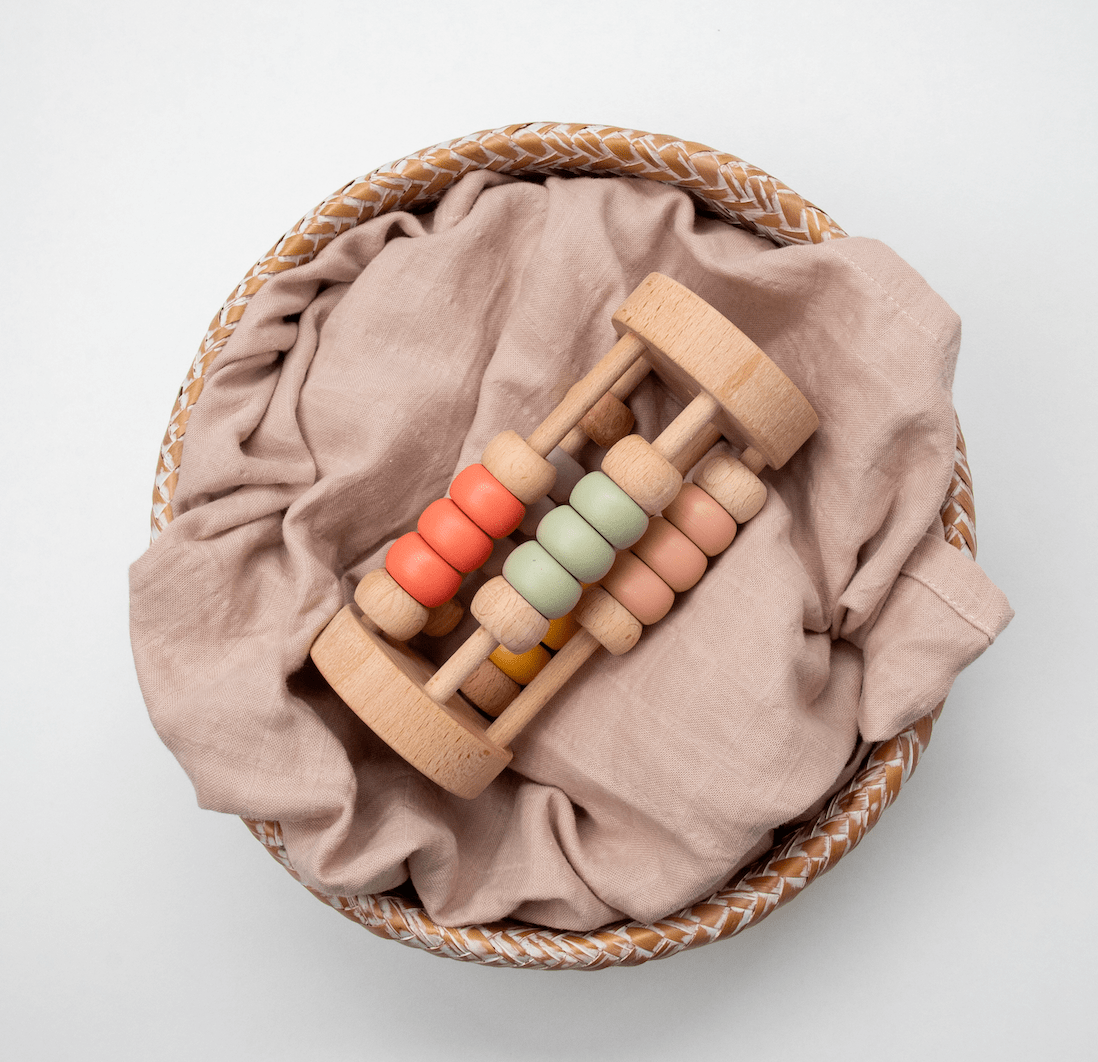 Birch & Bug Pastel Bead Cylinder Rattle - Rattle