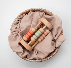Birch & Bug Pastel Bead Cylinder Rattle - Rattle