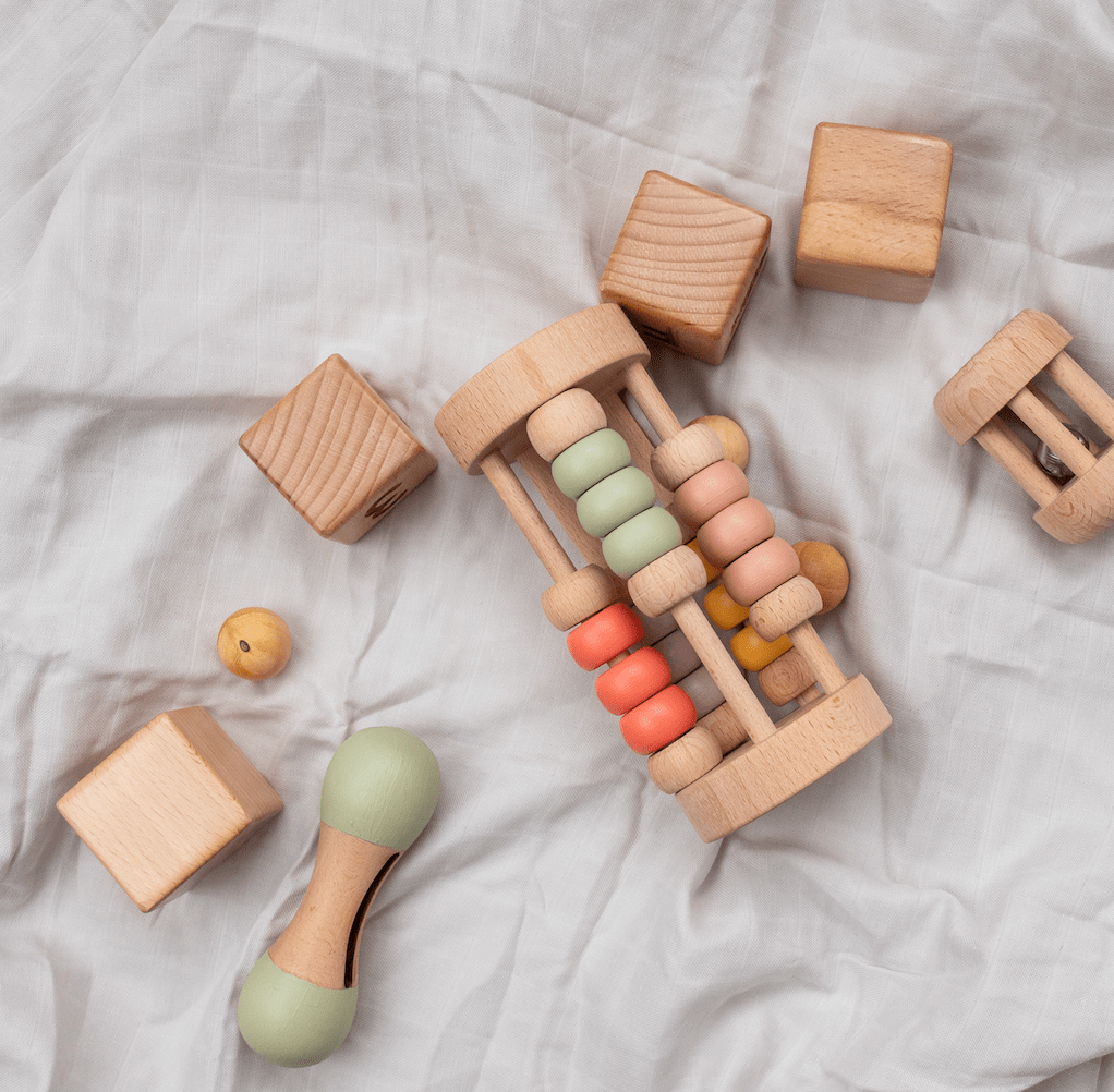 Birch & Bug Pastel Bead Cylinder Rattle - Rattle