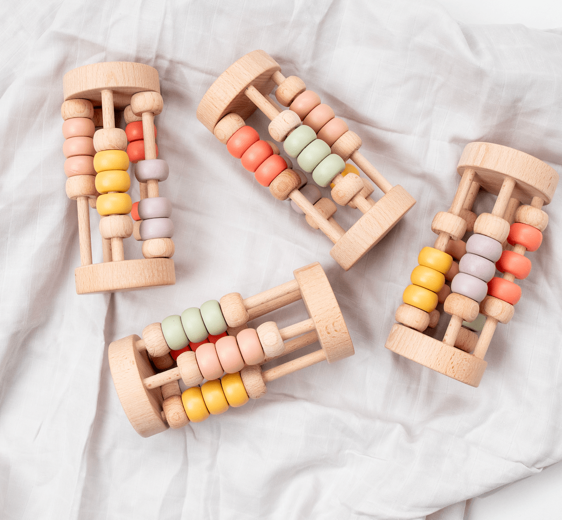 Birch & Bug Pastel Bead Cylinder Rattle - Rattle
