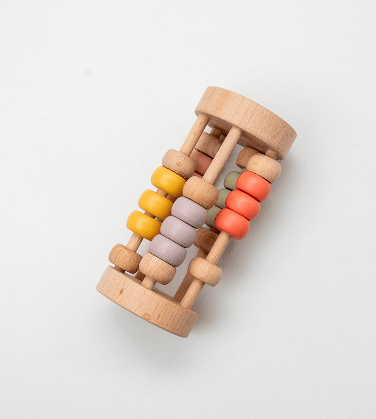 Birch & Bug Pastel Bead Cylinder Rattle - Rattle