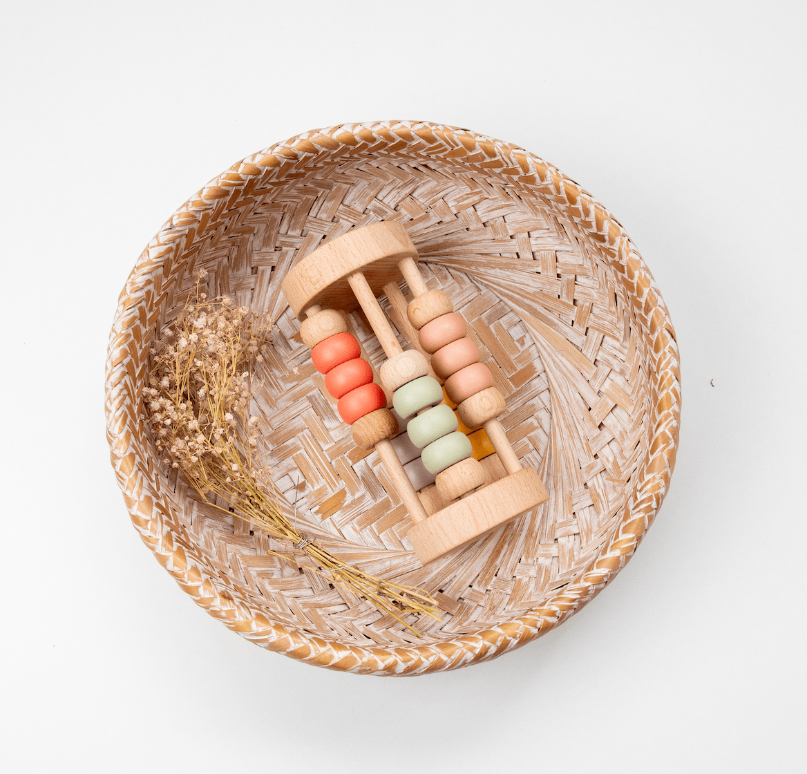 Beehive Rattle Birch & Bug Pastel Bead Cylinder Rattle - Rattle