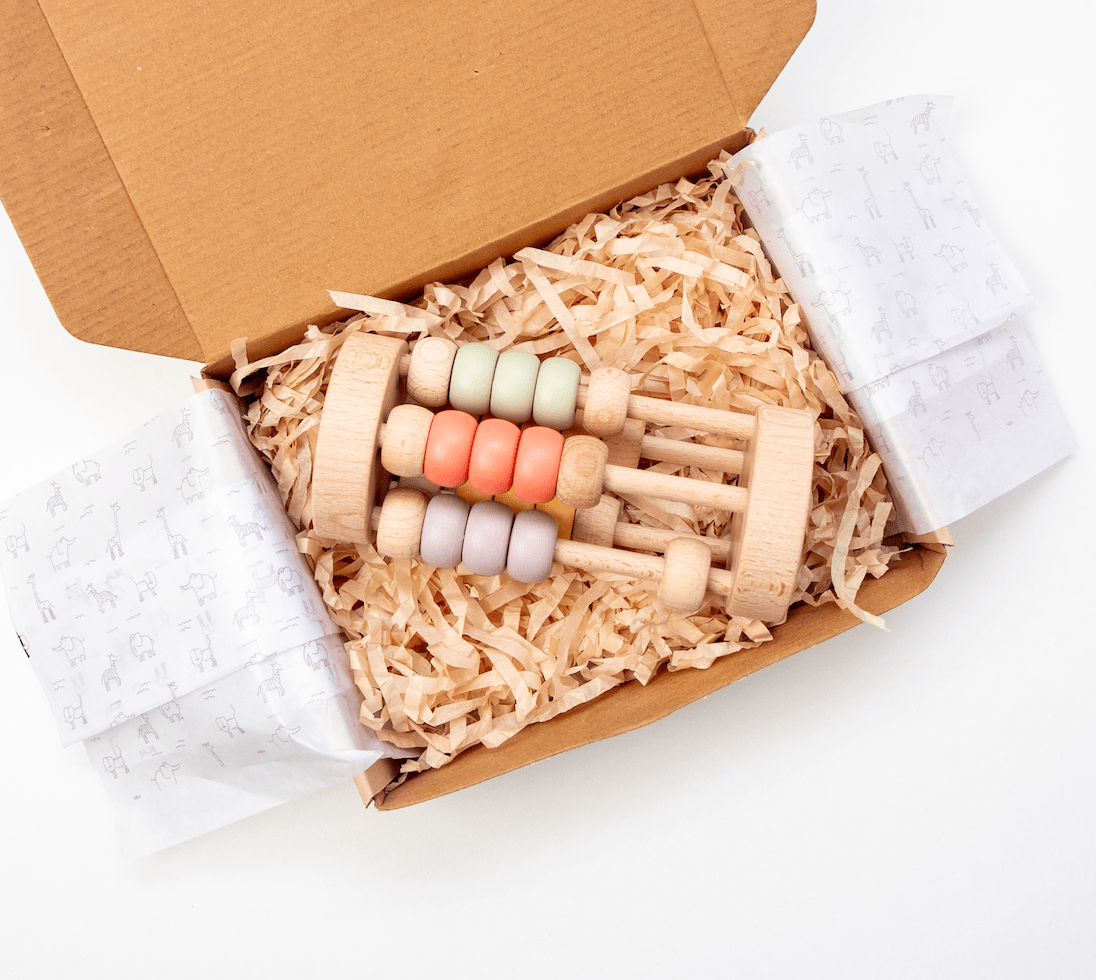 Birch & Bug Pastel Bead Cylinder Rattle - Rattle