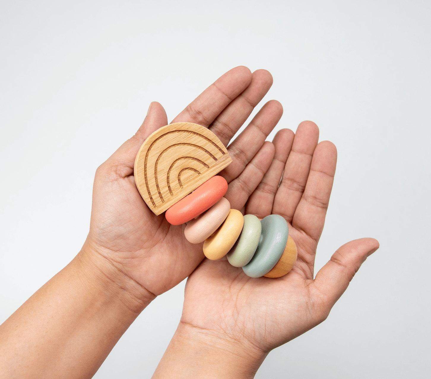 Birch & Bug Pastel Rainbow Teether and Rattle - Rattle