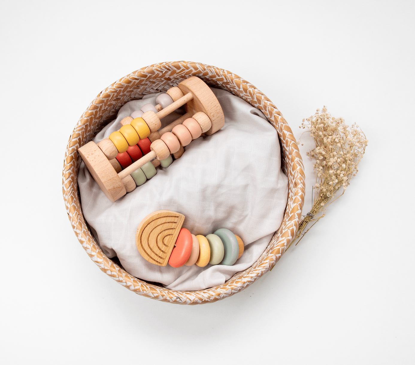 Birch & Bug Pastel Rainbow Teether and Rattle - Rattle