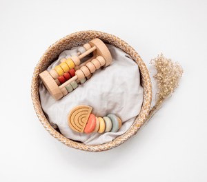 Birch & Bug Pastel Rainbow Teether and Rattle - Rattle