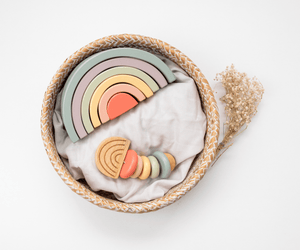 Birch & Bug Pastel Rainbow Teether and Rattle - Rattle