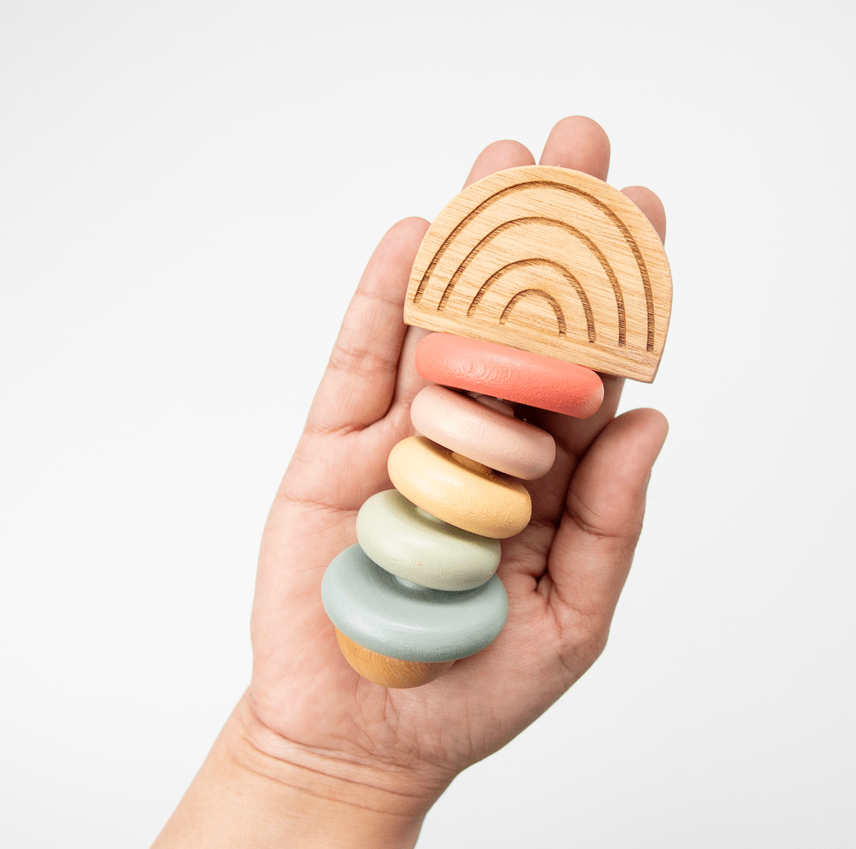 Birch & Bug Pastel Rainbow Teether and Rattle - Rattle