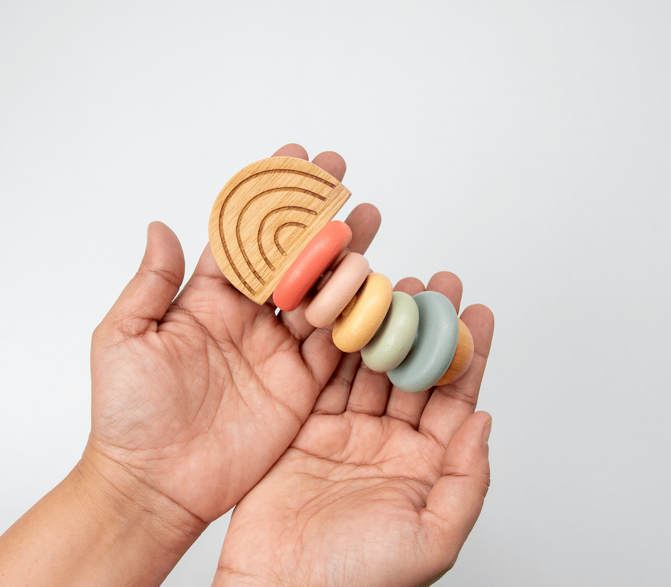 Birch & Bug Pastel Rainbow Teether and Rattle - Rattle