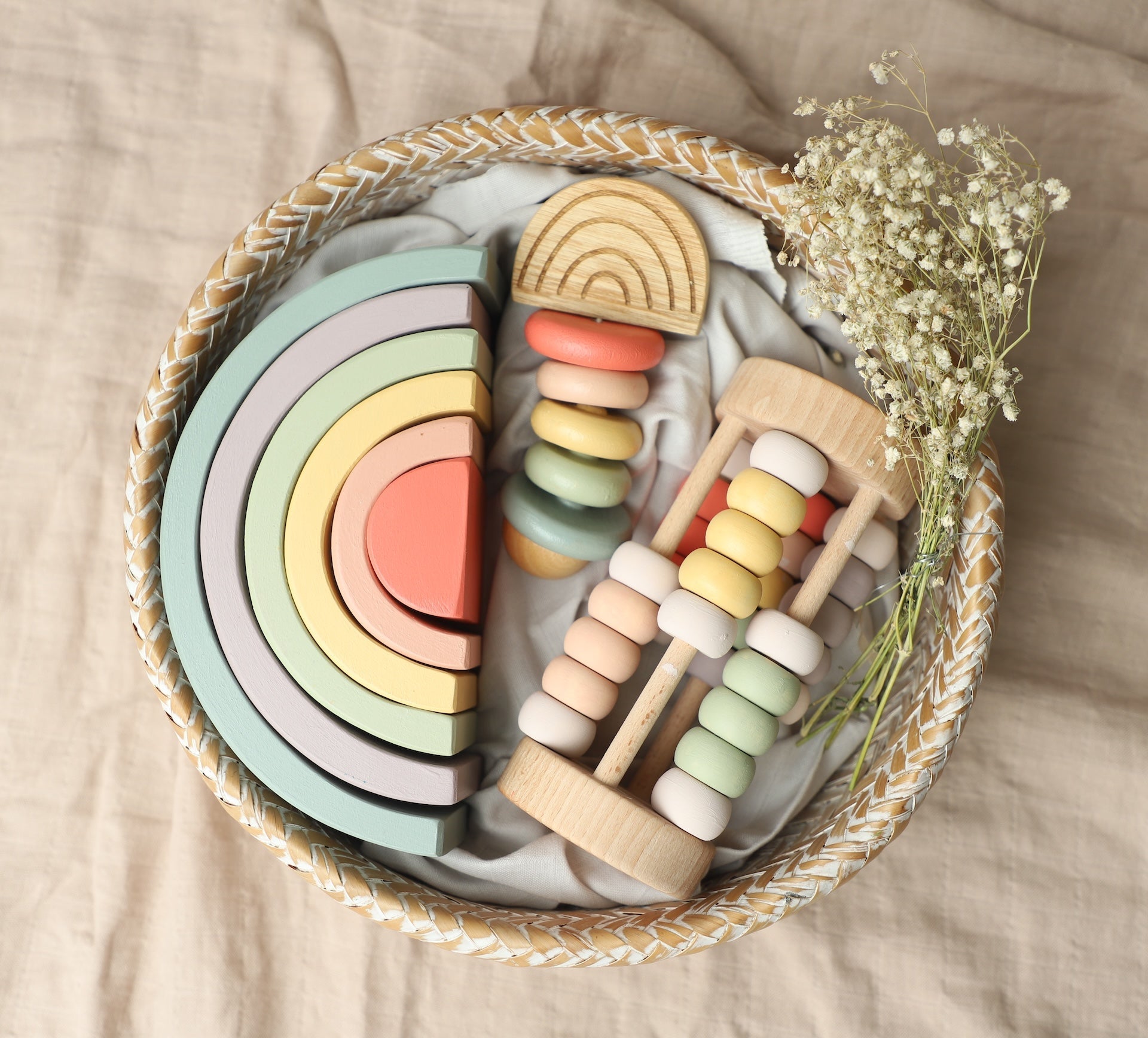 Birch & Bug Pastel Wooden Rainbow Stacker - Stacker